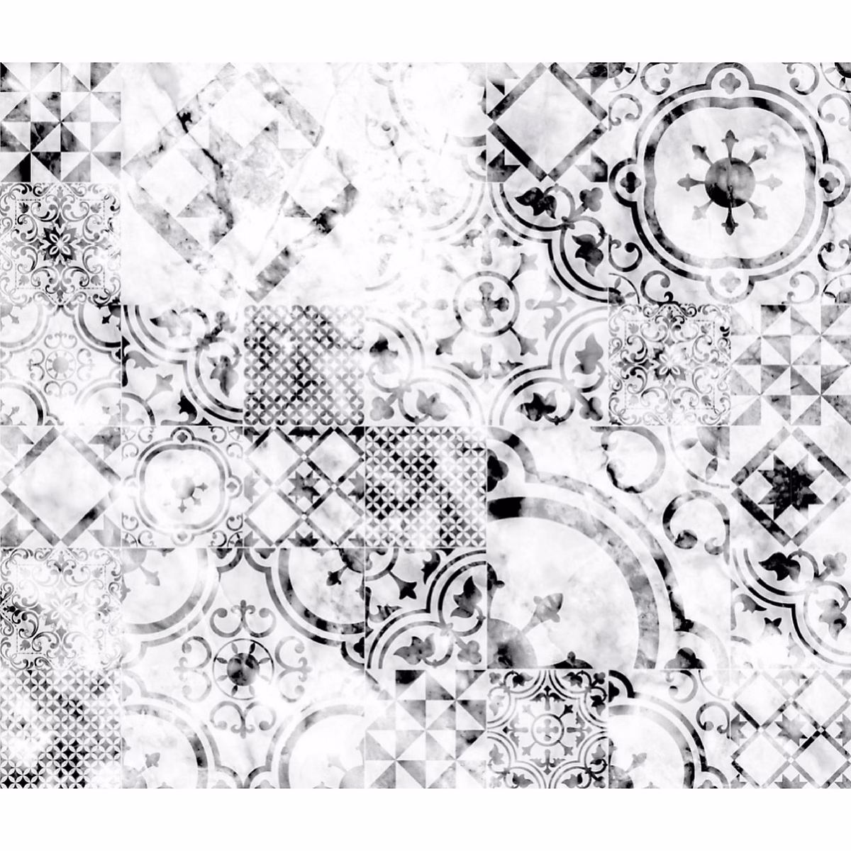 Crédence adhésive carrée effet marbre en aluminium Blanc – L. 20 x l. 20 x H. 0.3 cm | PATCH