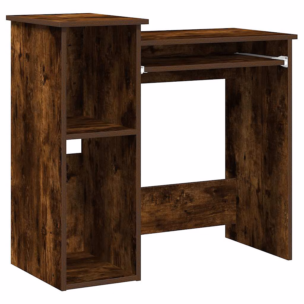 Bureau avec étagères chêne fumé 84 × 40 × 78 cm bois d'ingénierie vidaXL