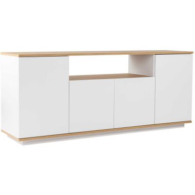 Buffet 4 portes en aggloméré Arista (Blanc et Chêne)