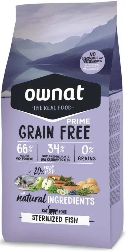Utile jardin:Croquette pour chat adulte stérilisé Grain Free au poisson Ownat - 3 kg