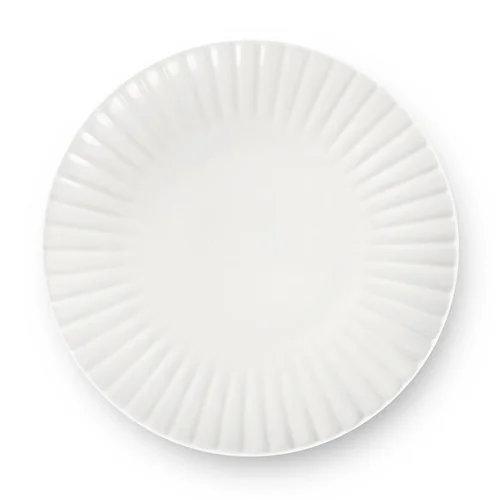 Extérieur nature:Assiette plate en grès blanc Adele - Ø 27 cm
