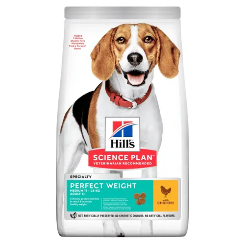 Côté extérieur:Croquette pour chien adulte de petite taille Weight au poulet Hill's - 12 kg
