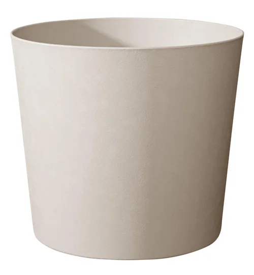 Pour profiter pleinement du jardin:Pot en matière recyclée coloris blanc calcaire Poetic Elément conique 8,7 L - Ø 25 x H 24 cm
