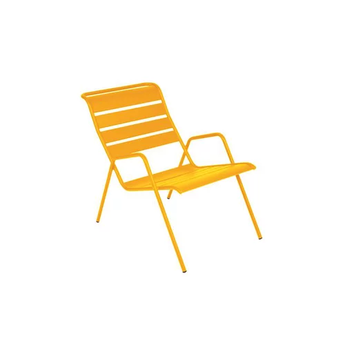 Malin au jardin：Fauteuil bas coloris jaune en acier Monceau