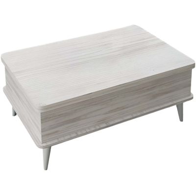 Table basse avec plateau modulable Dy Ada (Blanc vieilli)