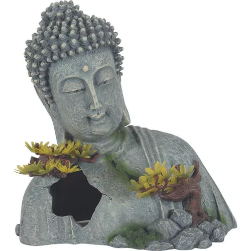 La solution pour vos extérieurs:Décoration pour aquarium en résine coloris gris Zolux statue d'Asie Bouddha - Taille XL