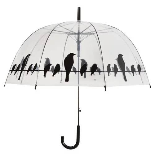Au service de vos extérieurs：Parapluie transparent motif oiseaux Ø 83 x H 81,5 cm