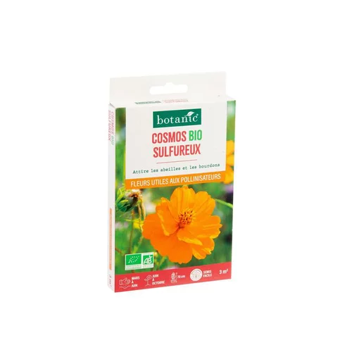 Qualité au jardin:Cosmos sulfureux bio botanic® - graines à semer (3 m²)