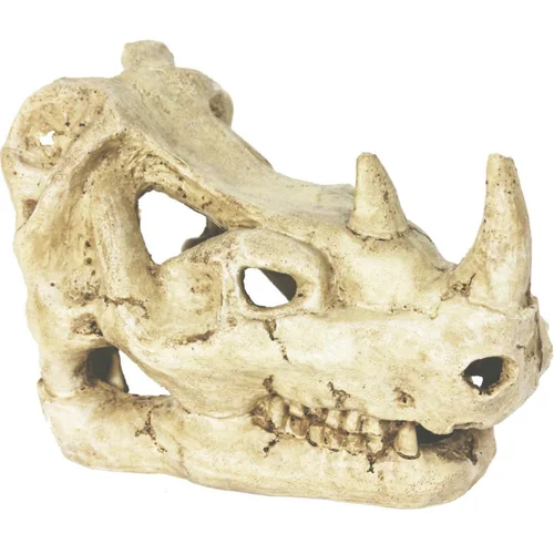 Simple pour le jardin：Décor pour vivarium en résine coloris beige Reptile Planet Rhinocéros Skull - 16 x 10 x 12 cm