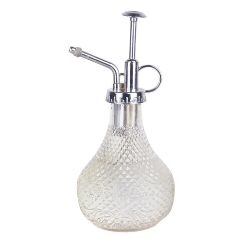 Pour vos jardins:Vaporisateur en verre clouté transparent - Ø 9,5 x H 20 cm