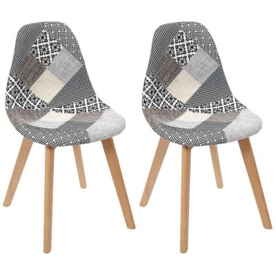Chaise scandinave Patchwork (Lot de 2) (Blanc)