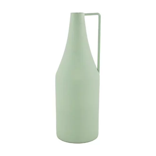 Qualité au jardin：Vase amphore coloris vert en métal - 29 cm