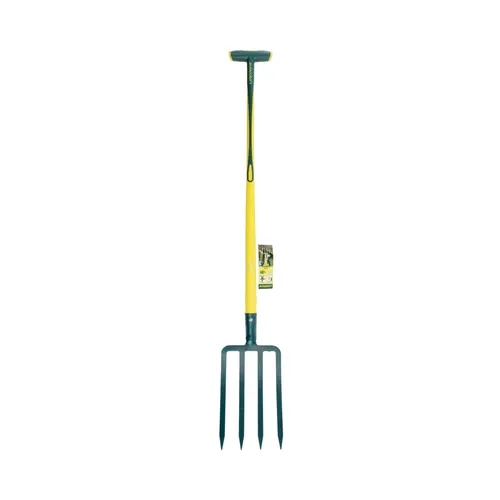 Jardin nature:Fourche à bêcher avec béquille verte/jaune Novagrip Leborgne - 30 cm
