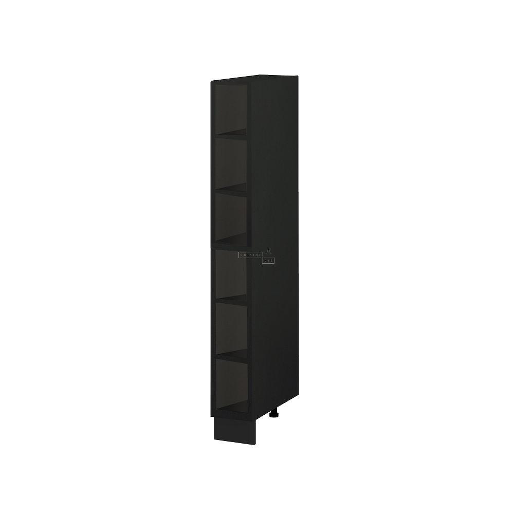 Cuisineandcie – Colonne de cuisine étagère ouverte Lovia Noir Mat L 20 cm