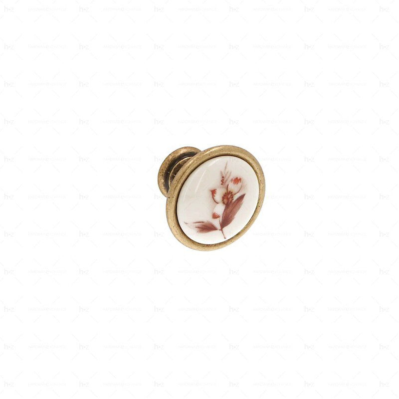 Boutons pour meubles en zamac et Porcelaine Diamètre 34 Florence antique – Réf. TFOKIPAJR6415812094