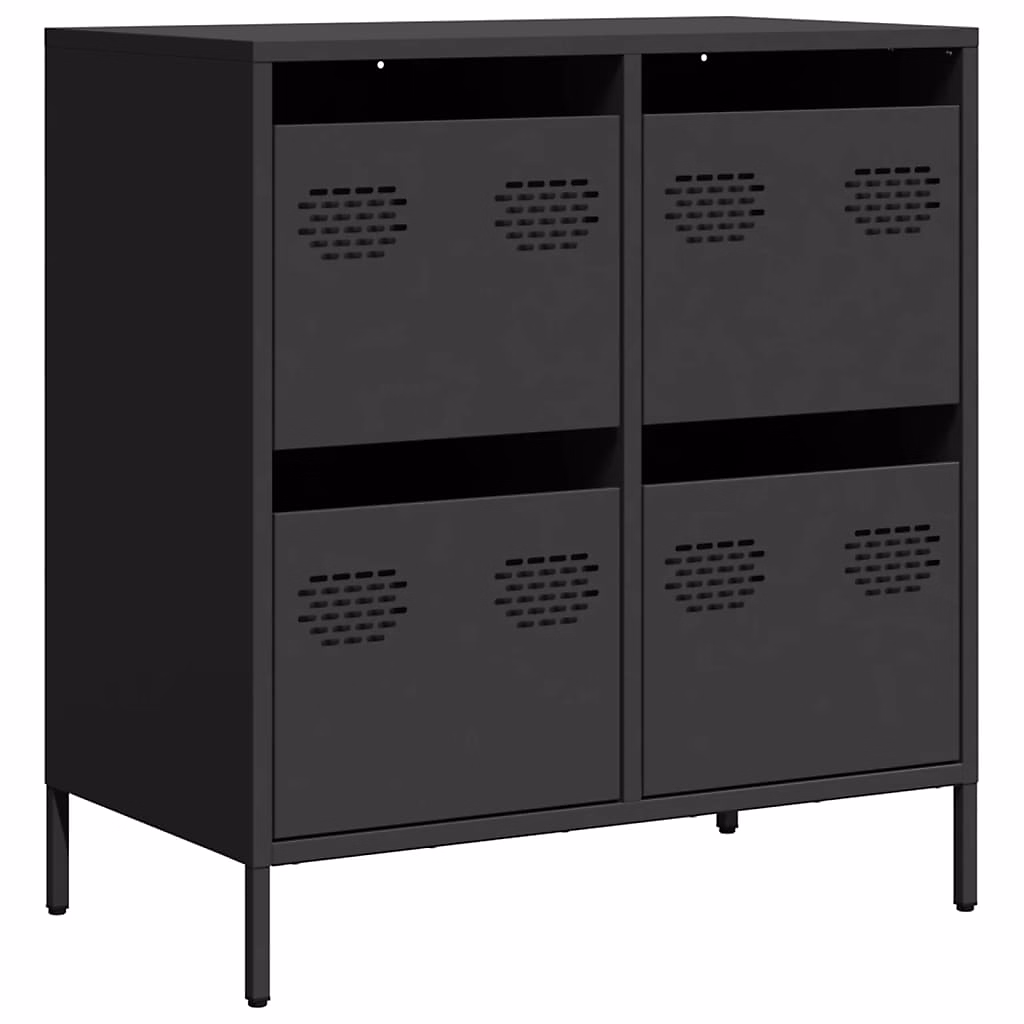 Buffet noir 68 × 39 × 73 – 5 cm acier laminé à froid vidaXL