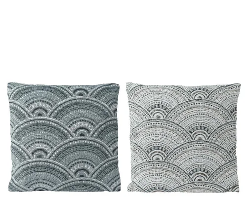 Extérieur moderne:Coussin en polyester gris Eg - 45 x 45 x 12 cm