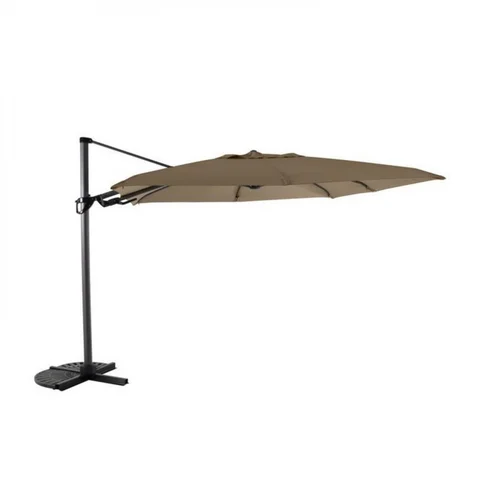 Idée extérieure:Parasol déporté carré coloris taupe - 300 x 300 cm