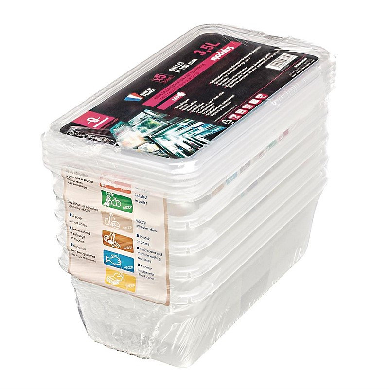 Boîte de Stockage avec Couvercle GN 1/3 – Bourgeat, Lot de 5
