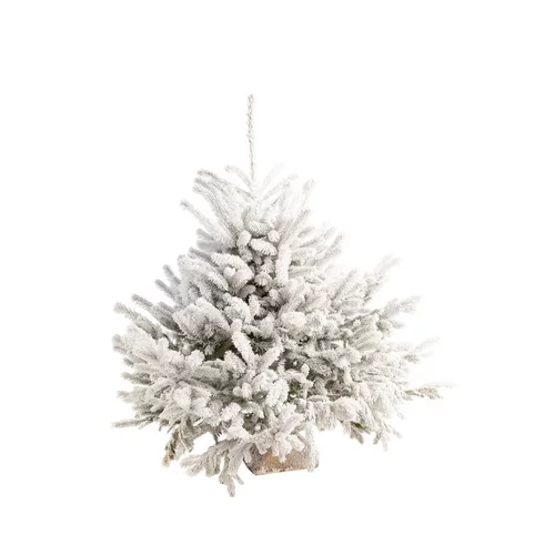 Pratique dehors：Sapin de Noël naturel blanc effet enneigé Glacé Robin® - 185 à 200 cm