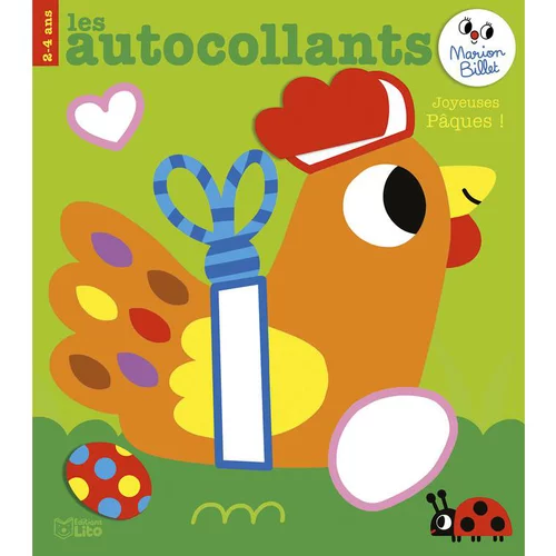 Plaisir dehors:Livre d'autocollants "Joyeuses Pâques", collection Les autocollants de Marion Billet aux Éditions Lito