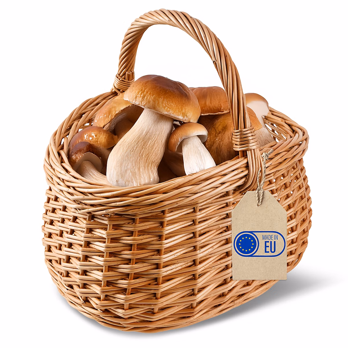 Creative Home Grand Panier Osier Avec Anse 43 × 33 × 40 cm – Panier Champignons Léger Naturel