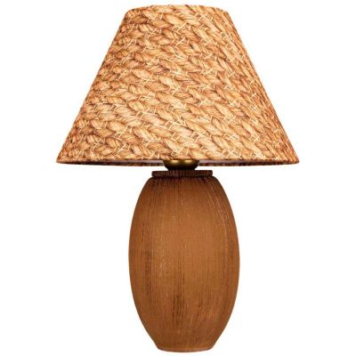 Lampe à poser abat-jour effet rotin Bobo