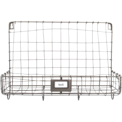 Etagère murale en métal filaire 39.3 x 13.3 x 28.6 cm Panier