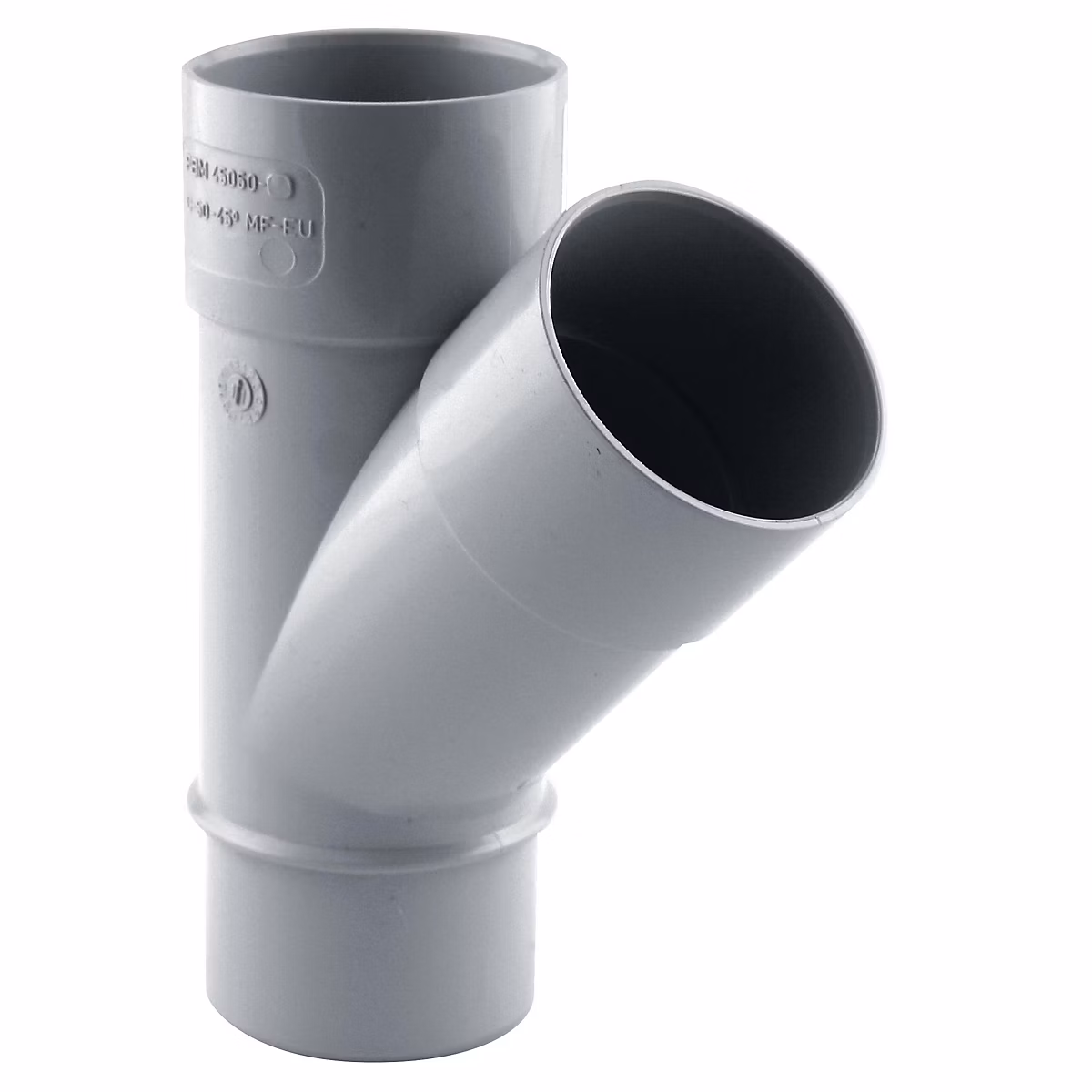 Traitement et évacuation des eaux – Culotte gouttière 45° mf PVC gris Fitt