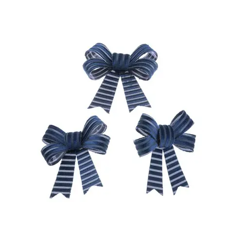 Le pratique au jardin：Ensemble de 3 nœuds en velours côtelé bleu marine - 10 x 12,7 cm