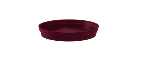 Votre allié au jardin：Soucoupe ronde en plastique rouge Bourgogne Eda Toscane - Ø 22,5 cm