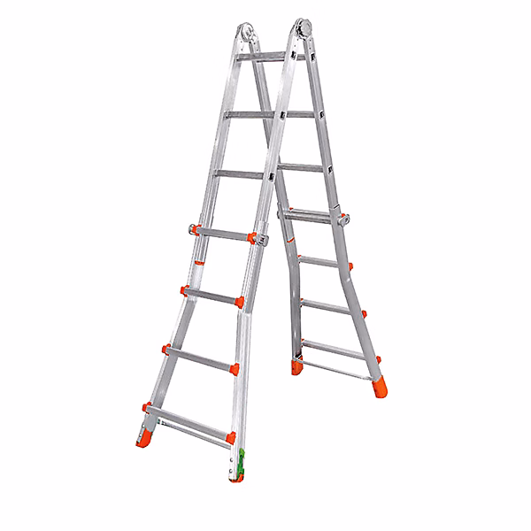 Echelle articulée 4x3 barreaux – Echelle 2 positions : echelle droite 2, 90m, escabeau 1, 40m, BKPL/1
