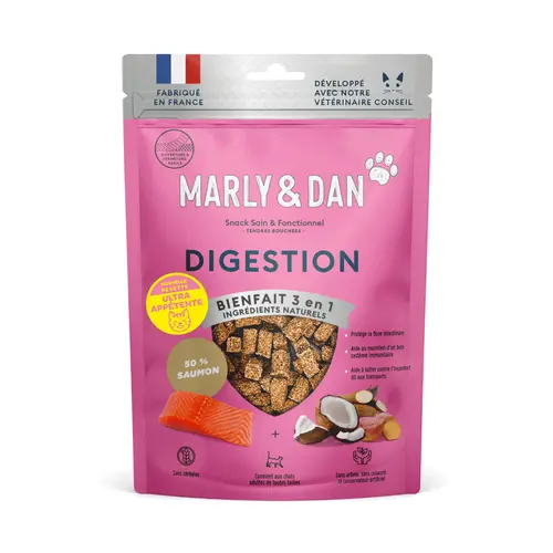 Pour valoriser votre jardin:Friandises pour chat tendres bouchées digestion Marly & Dan - 40 g