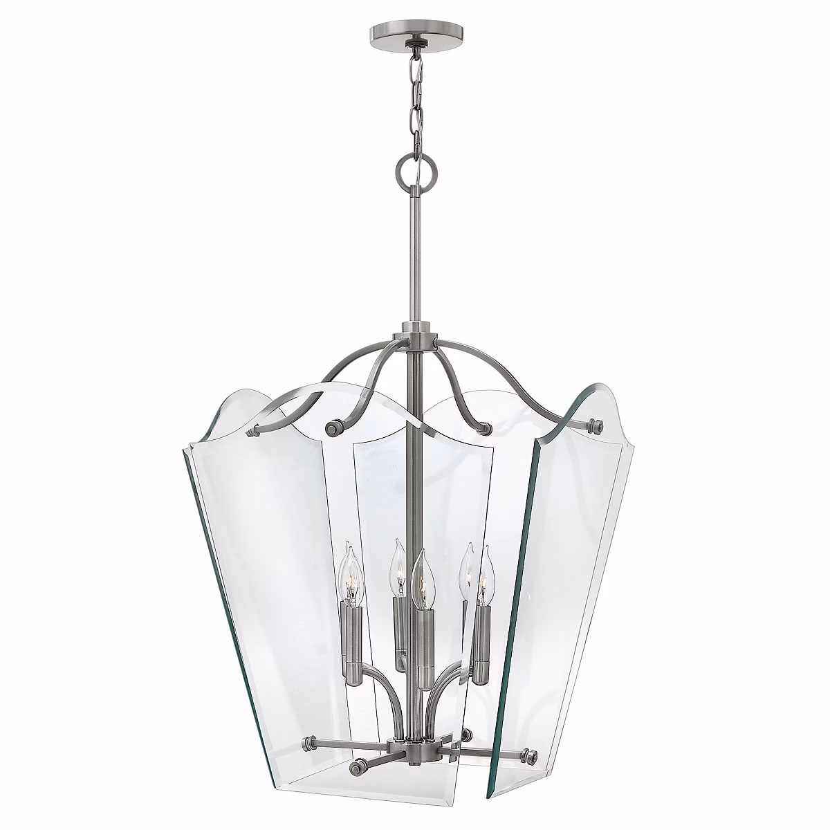 Elstead Wingate – Grand luminaire suspendu à 6 ampoules au fini nickel antique poli, E14