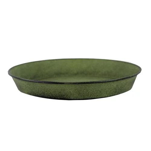 Le bon choix pour l’extérieur:Soucoupe pot Reb en acier vert mat Ø 29 x H 4 cm