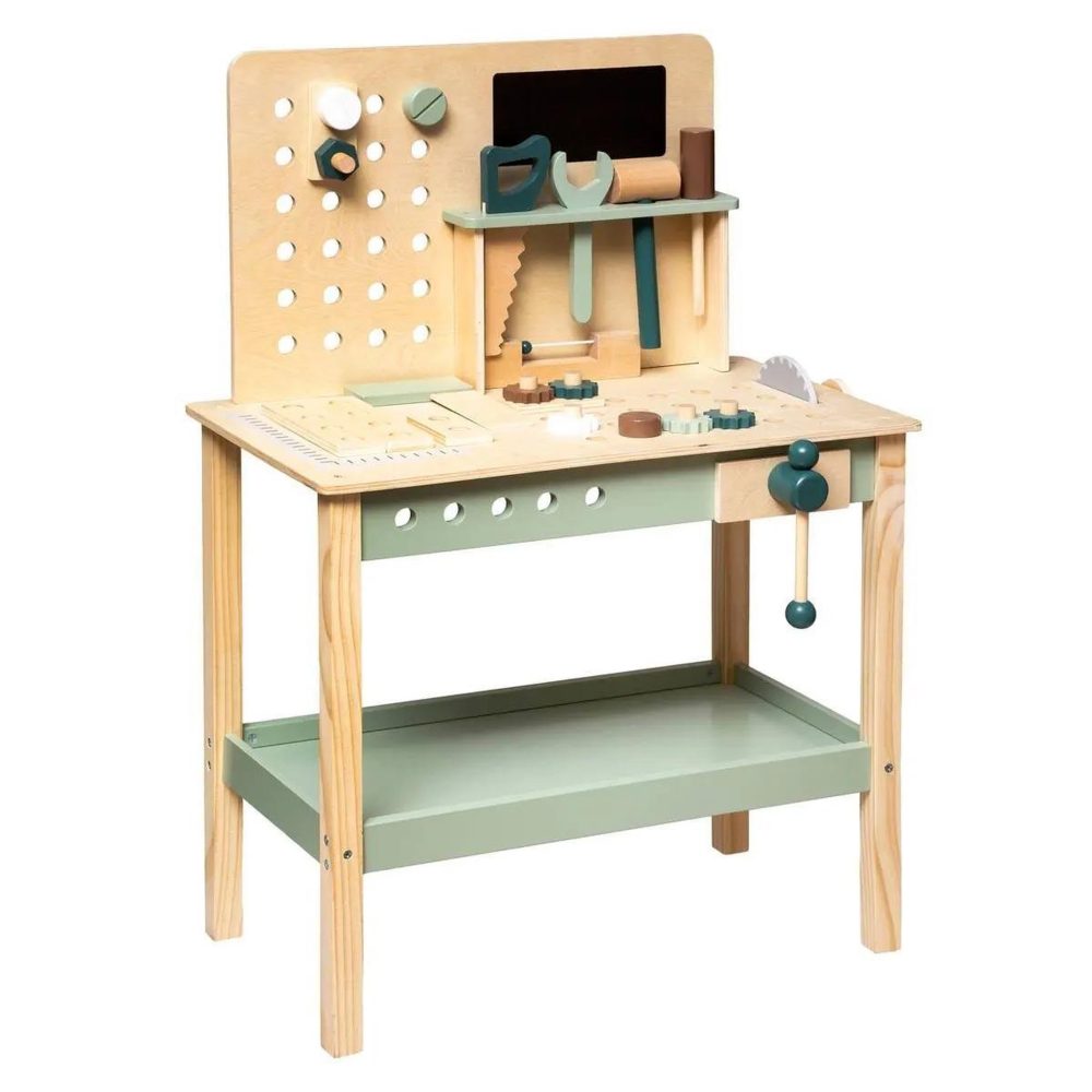 Atmosphera Kids Établi de bricolage enfant forêt 75cm beige & vert