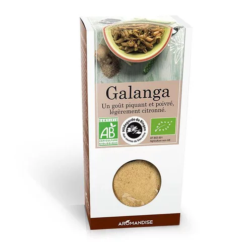 Pour un jardin bien équipé:Galangal en poudre bio en boite de 40 g