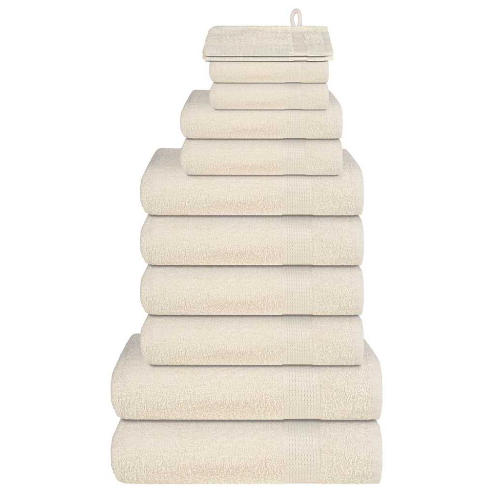 vidaXL Ensemble de serviettes FROGN 12 pcs crème 360 g/m²