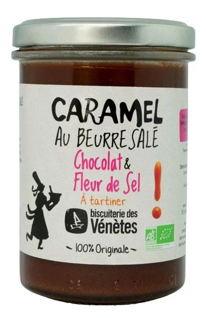 Mieux dehors:Crème caramel au beurre salé chocolat fleur de sel bio Biscuiterie Venetes - 220 g