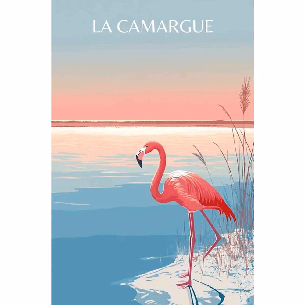 Affiche | Flamant Rose – Posters de nos Régions – Format A4 – Moyen 29 – 7cm x 21cm