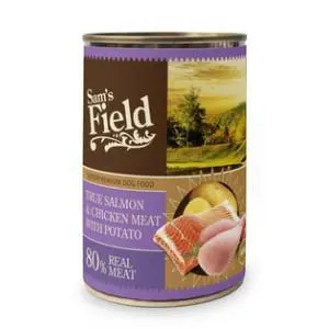Confort jardin:Boîte de pâtée pour chien au saumon et au poulet Sam's Field - 400 g