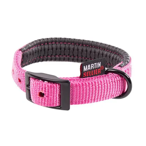 Pour mieux profiter de l’extérieur：Collier droit Confort pour chien coloris rose - 1,6x35 cm