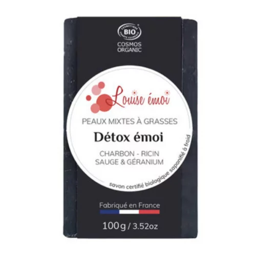 Choix malin：Savon solide "Détox émoi" huile de ricin et charbon - 100g