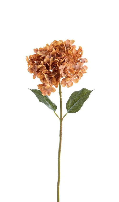 Idée pratique：Fleur artificielle en papier hortensia coloris orange - H 65 cm