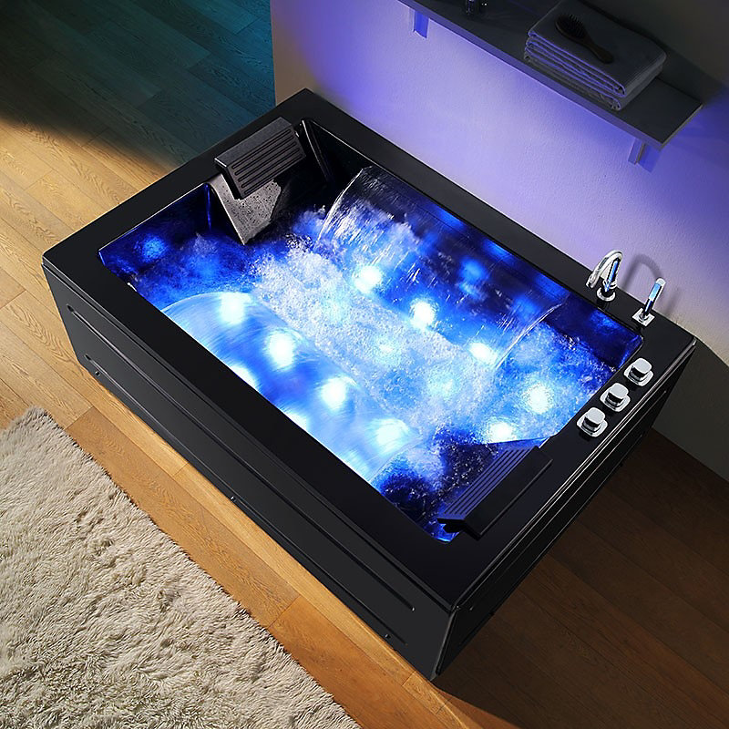 Baignoire balneo NIAGARA DUO BLACK 2 places ARCHIPEL -180 × 126