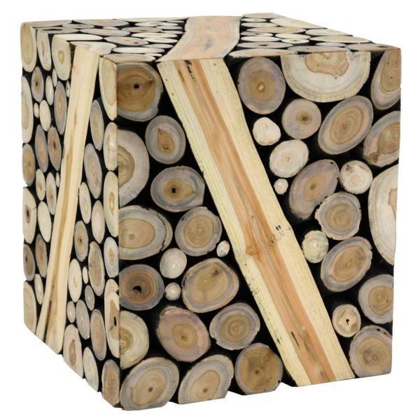 Tabouret en teck teinté