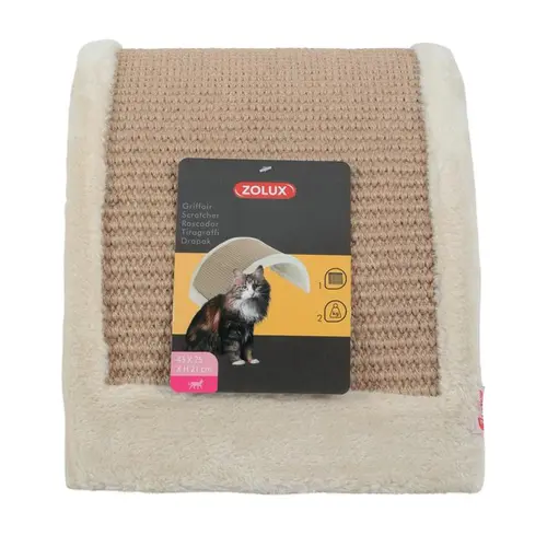 Malin au jardin:Griffoir à poser forme pont beige en bois et chanvre - 43 x 25 x 21 cm