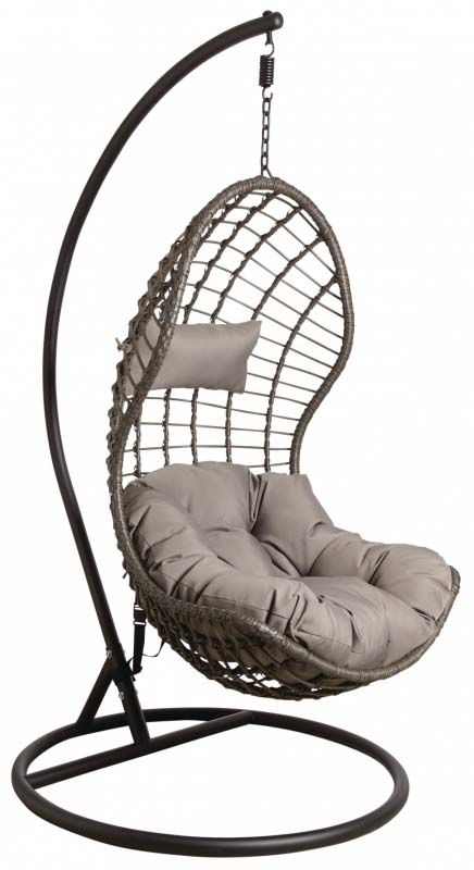 Fauteuil oeuf en polyrésine et acier réglable