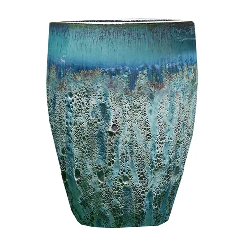 Pour mieux aménager votre jardin:Jarre en grès émaillé vert amande Decolines Leon - Ø 33 x H 44 cm