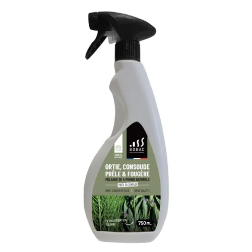 Loisirs extérieur:Purin 4 Mix (ortie, prêle, fougère, cousoude) 100 % naturel Sobac - 750 ml